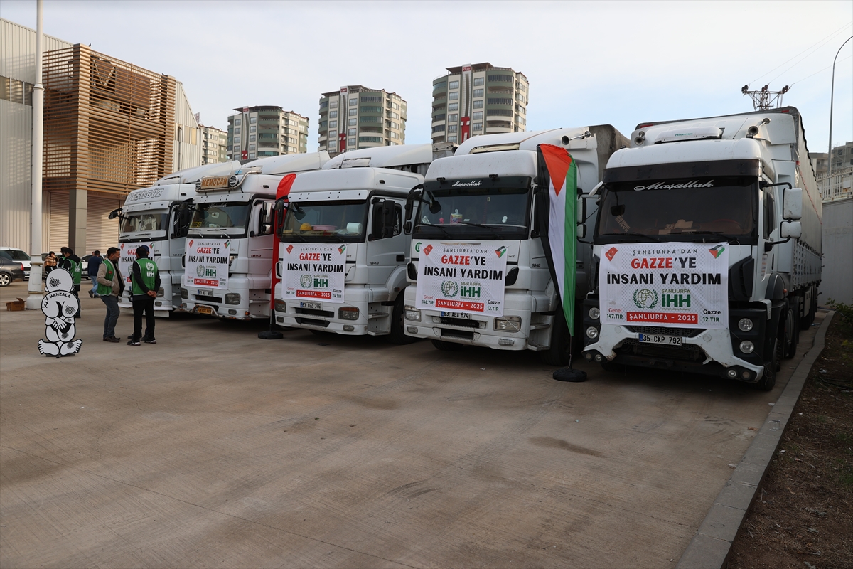 Şanlıurfa'dan Gazze'ye 5 tır insani yardım gönderildi