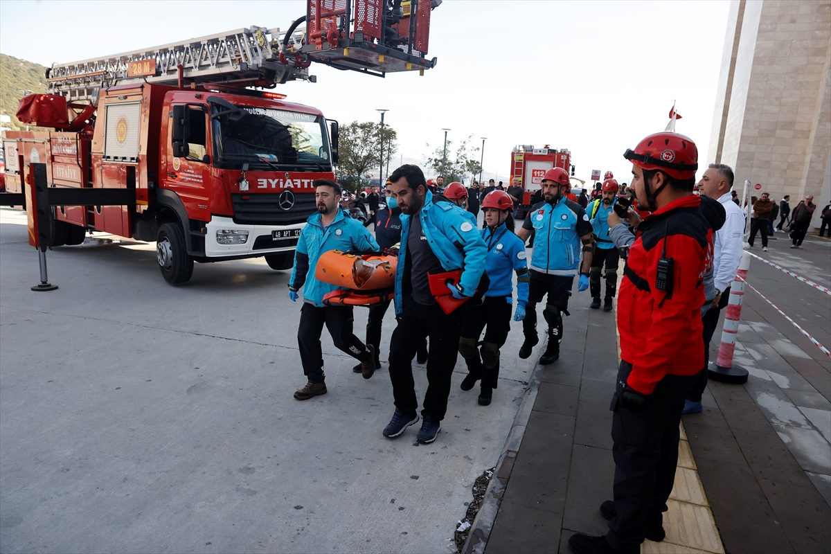 Bodrum Devlet Hastanesi'nde AFAD koordinasyonunda tatbikat yapıldı