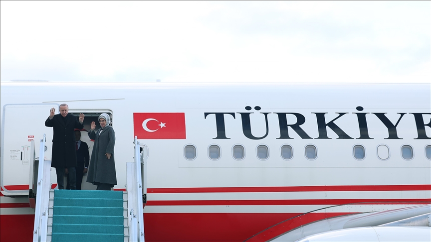 Cumhurbaşkanı Erdoğan, Türkmenistan'a gitti