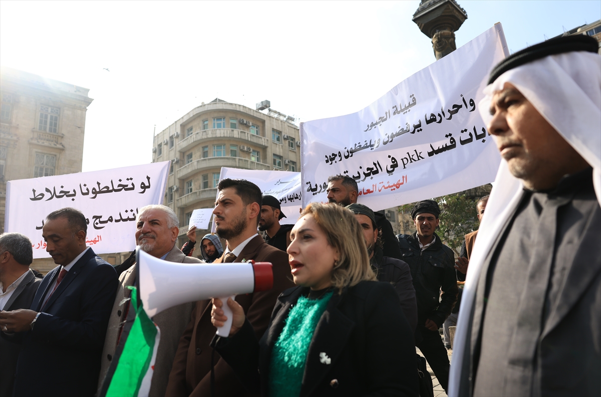Suriye'de terör örgütü PKK/YPG protesto edildi