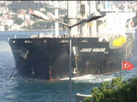 Boğaz'da panik anı VİDEO