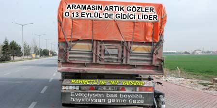 "Evet"çi kamyon yazıları