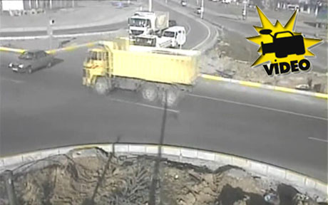 Kamyon dehşeti kameralarda