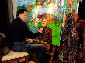 Abdullah Gül hayranı sevgisini resimle anlatıyor