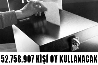 52.758.907 kişi oy kullanacak