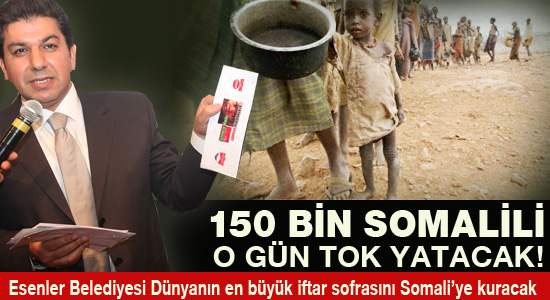 Esenler, rekorluk iftarı Somali'ye taşıyor