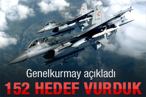 K.Irak'ta 152 hedef vurduk