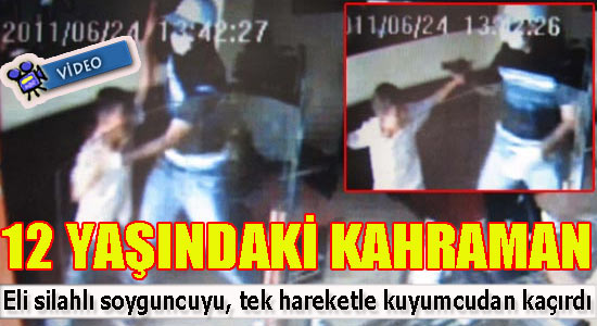 12 yaşındaki soyguncuyu alt etti