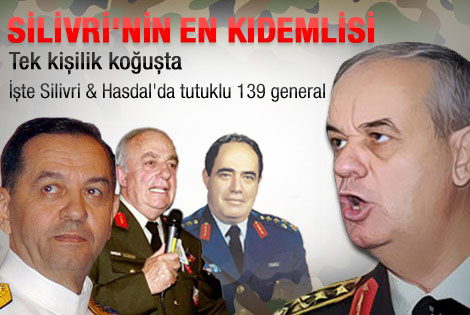 Silivri ve Hasdal'da 139 general ve amiral