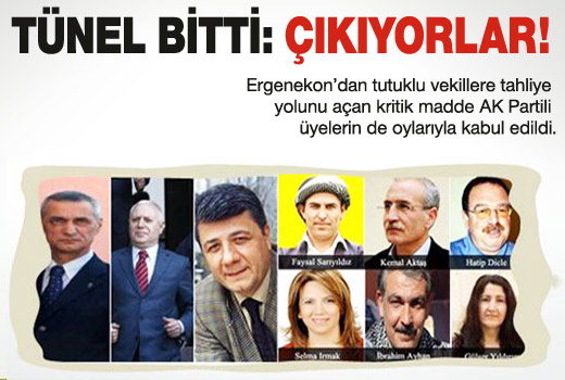 Tutuklu vekillere tahliye yolu açıldı