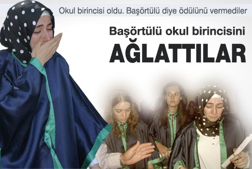 Başörtülü okul birincisine ödül verilmedi