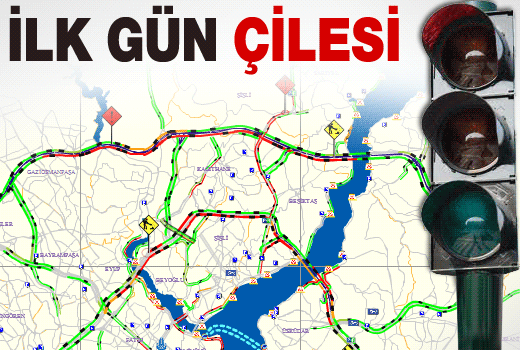 Trafikte her yer kırmızı!