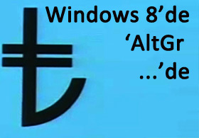 Yeni TL simgesi Windows 8'de