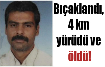 Bıçaklandı, 4 km yürüdü ve öldü!