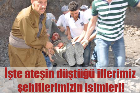 İşte ateşin düştüğü illerimiz şehitlerimizin isimleri!