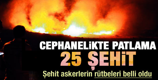 Şehit olan askerlerin rütbeleri