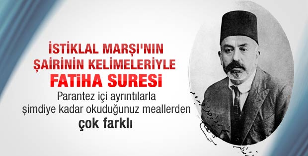 Mehmet Akif'ten Fatiha meali