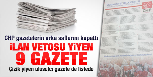 CHP gazetelerin arka sayfalarını kapattı