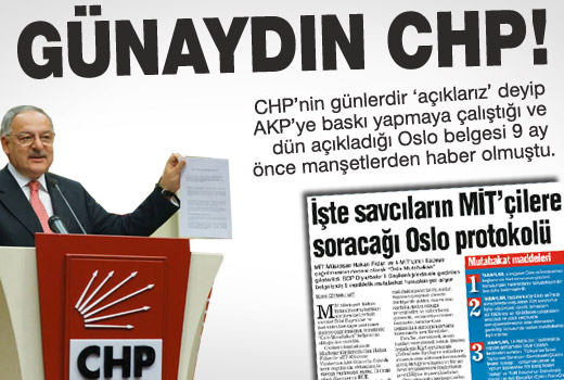 CHP'nin Oslo Belgeleri 9 ay önce yayınlanmış