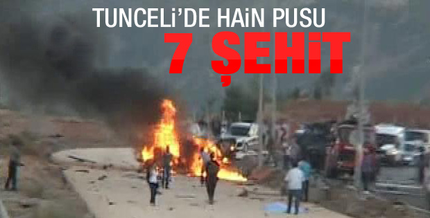 Tunceli'de patlama: 6 asker 1 sivil şehit