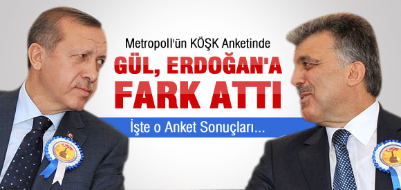 Gül, ankette Erdoğan'a fark attı