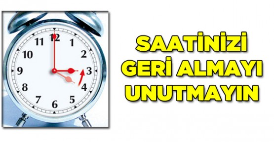 Saatler, bu gece 1 saat geriye alınacak!