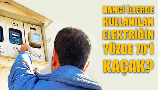 Kaçak elektrik kullanımının yaygın olduğu iller