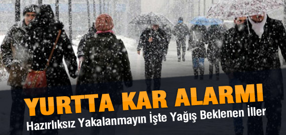 METEOROLOJİ'DEN BAZI İLLERE KAR UYARISI