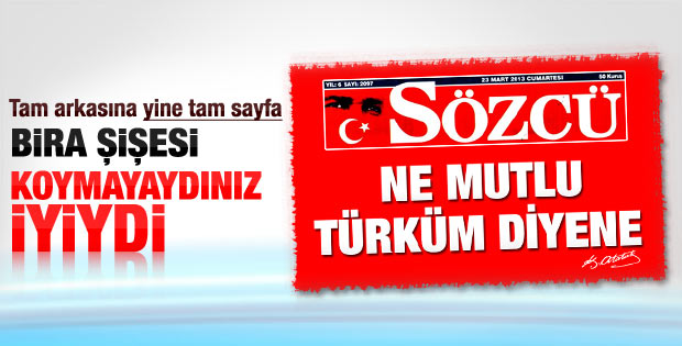 Sözcü Gazetesi'nden tam sayfa Türk bayrağı