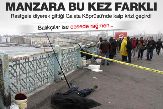 Cesede rağmen balık tutmaya devam ettiler