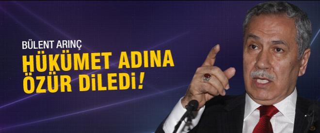 Bülent Arınç özür diledi