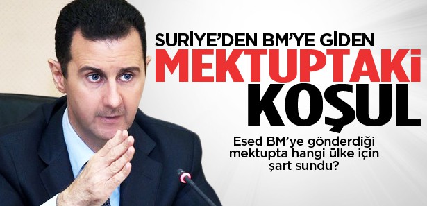 Suriye'nin mektubu BM'ye ulaştı