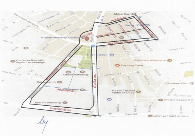 Kızılay ve çevresinde eylem yasağı