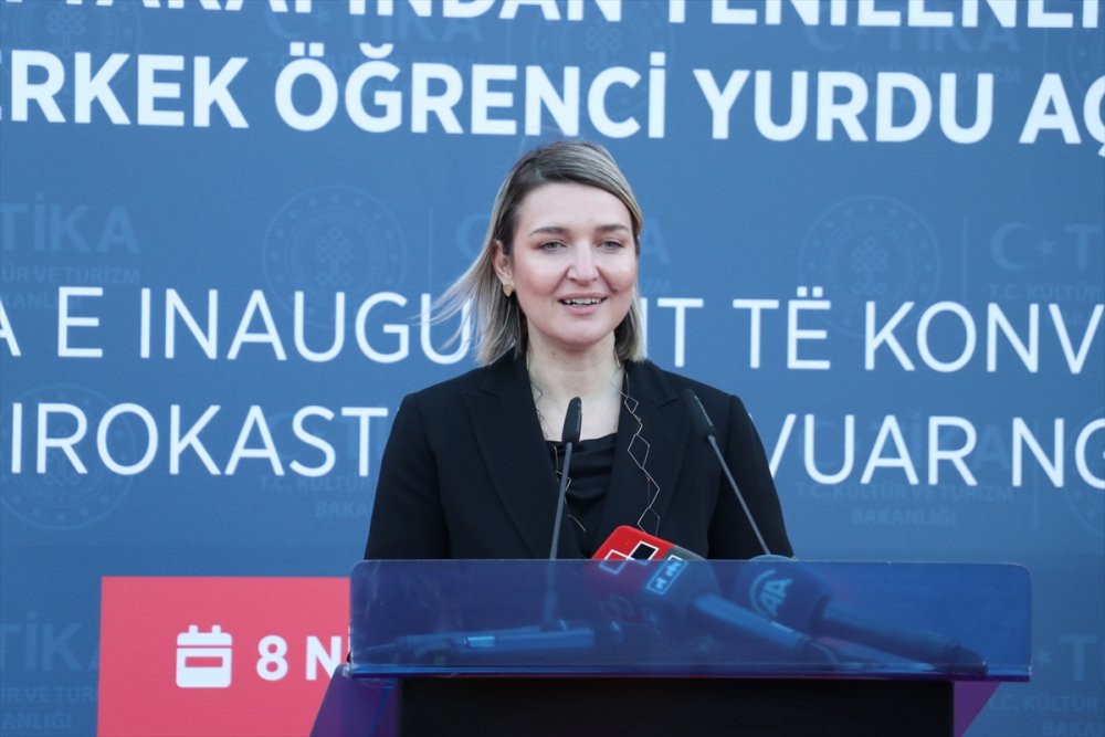 Kültür ve Turizm Bakanı Ersoy, Arnavutluk’ta TİKA’nın yenilediği öğrenci yurdunun açılışında konuştu: