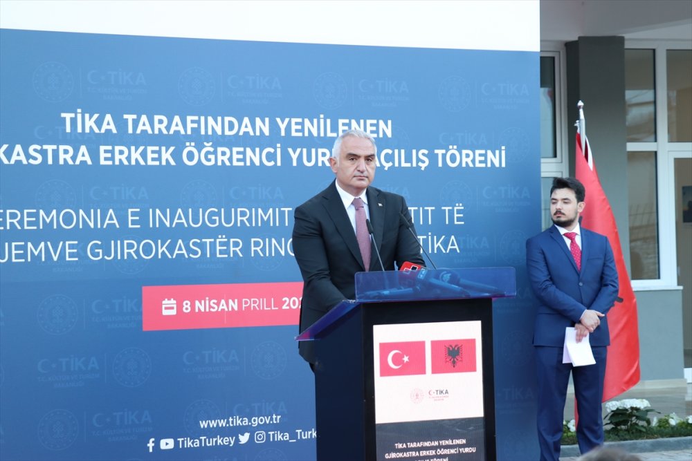 Kültür ve Turizm Bakanı Ersoy, Arnavutluk’ta TİKA’nın yenilediği öğrenci yurdunun açılışında konuştu: