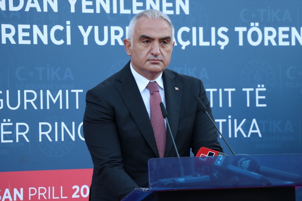 Kültür ve Turizm Bakanı Ersoy, Arnavutluk’ta TİKA’nın yenilediği öğrenci yurdunun açılışında konuştu: