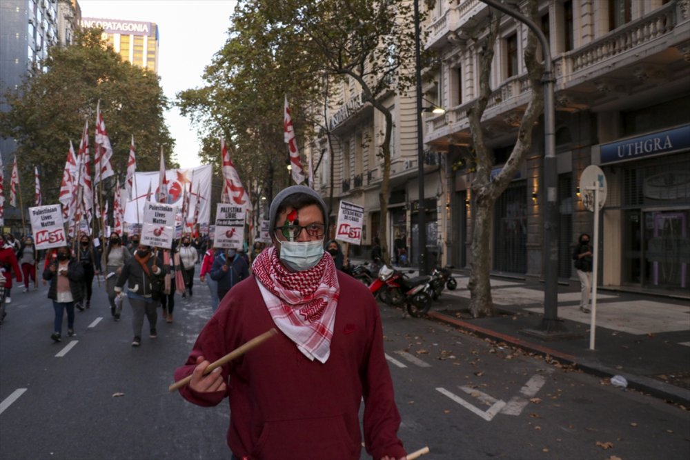 Arjantin'de "İsrail'i kınama, Filistin ile dayanışma" gösterisi düzenlendi