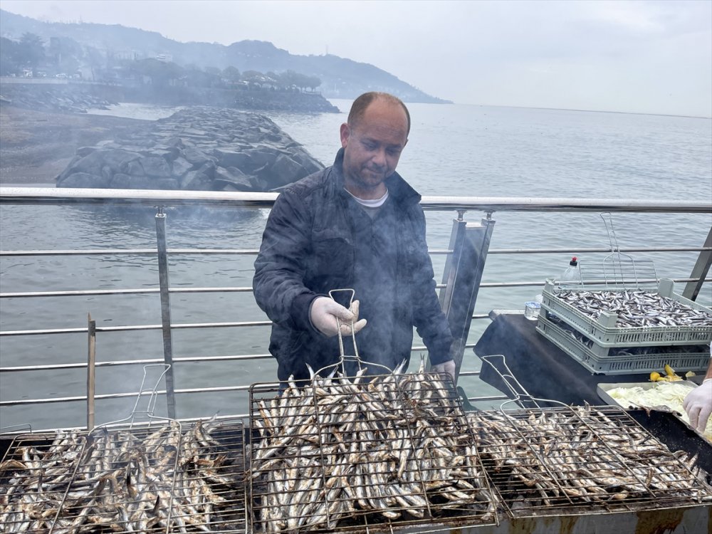 Ordu'da festivalde vatandaşlara 5 ton ızgara hamsi ikram edildi