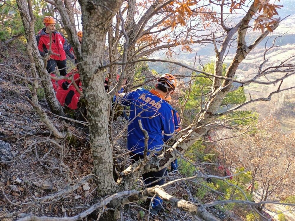 Bursa'da kayalıklarda mahsur kalan köpek kurtarıldı