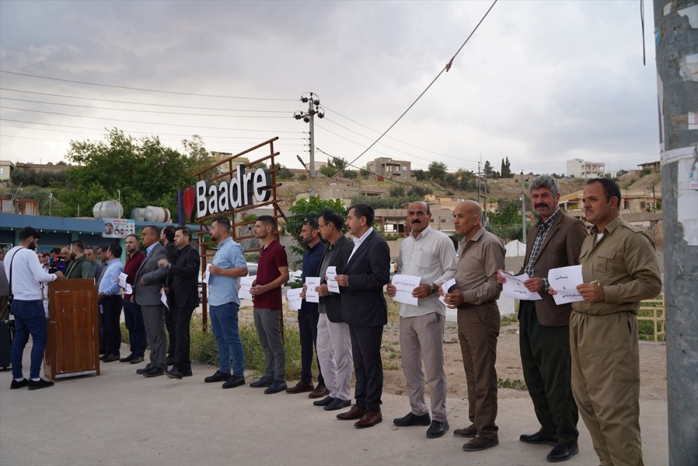 Duhok'ta terör örgütü PKK'nın Sincar'dan çıkması için gösteri düzenlendi