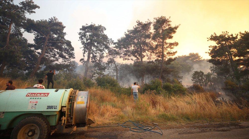 GÜNCELLEME - Çanakkale'deki orman yangınına havadan ve karadan müdahale ediliyor
