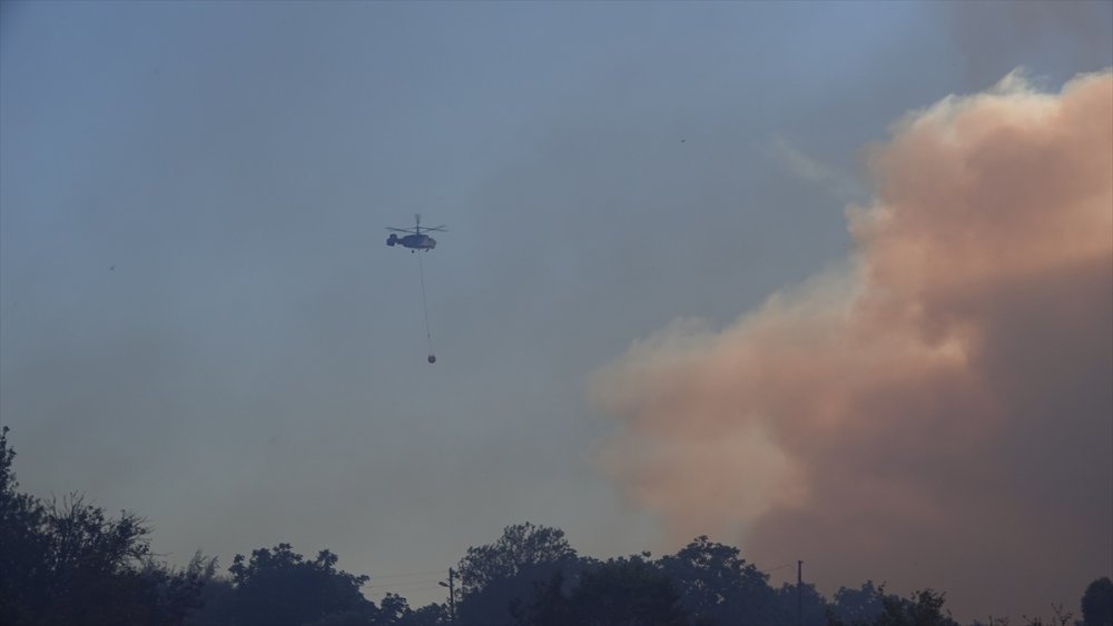 GÜNCELLEME - Çanakkale'deki orman yangınına havadan ve karadan müdahale ediliyor