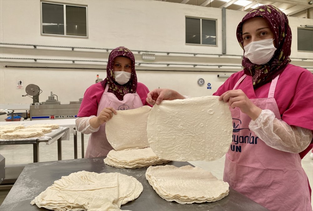Kırşehir'de yufka üreten işletmede 40 kadın çalışıyor