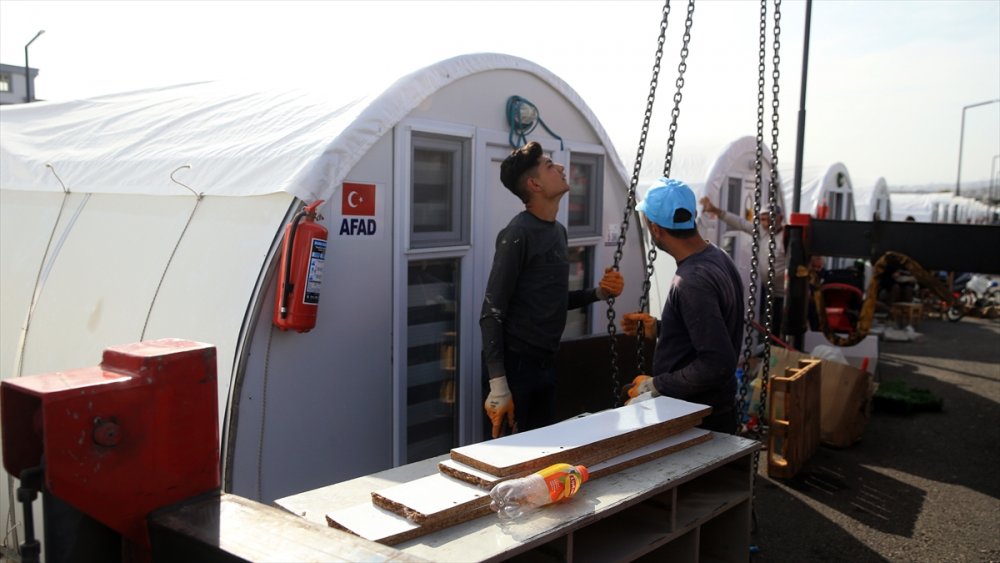 Konteyner kentlerde kış hazırlıkları devam ediyor