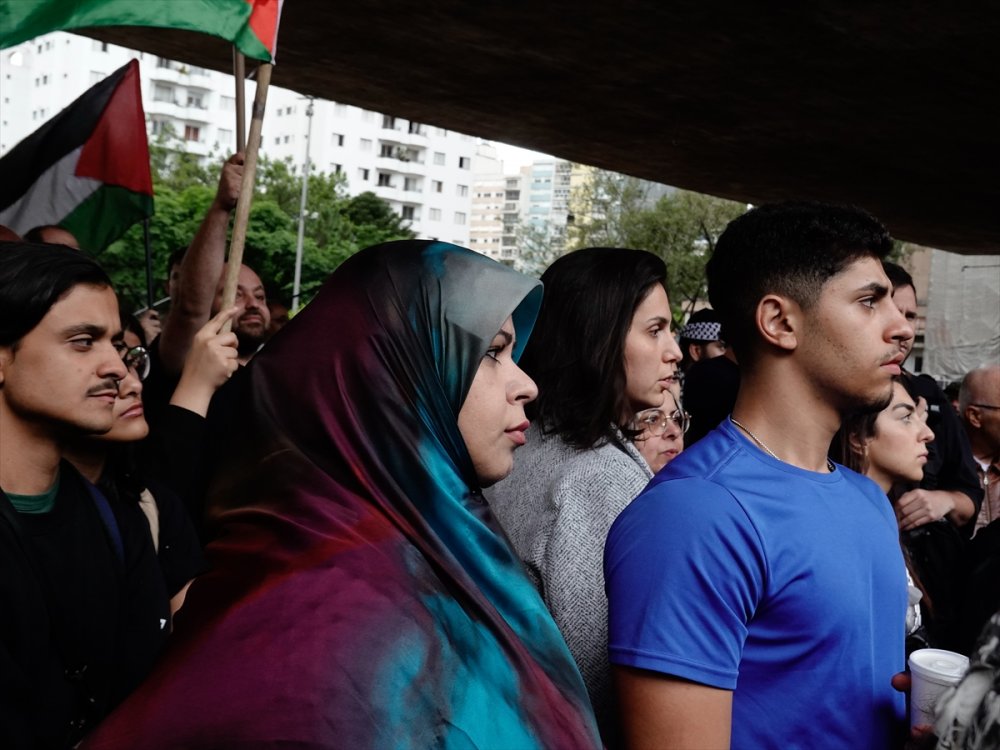 Brezilya'da Filistin'e destek gösterisi yapıldı