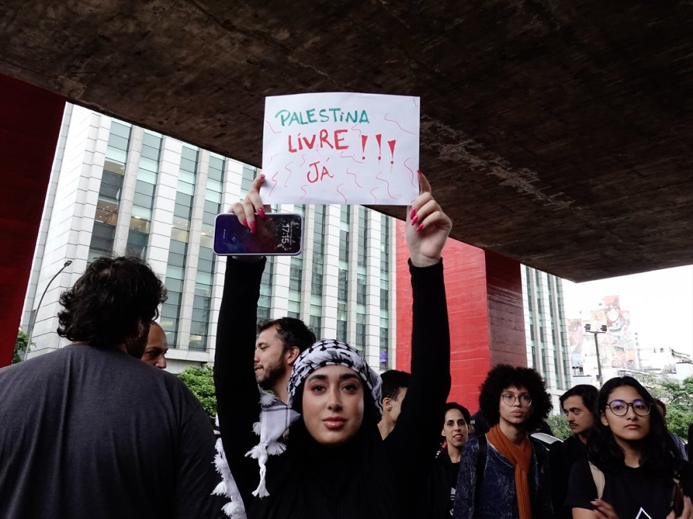 Brezilya'da Filistin'e destek gösterisi yapıldı