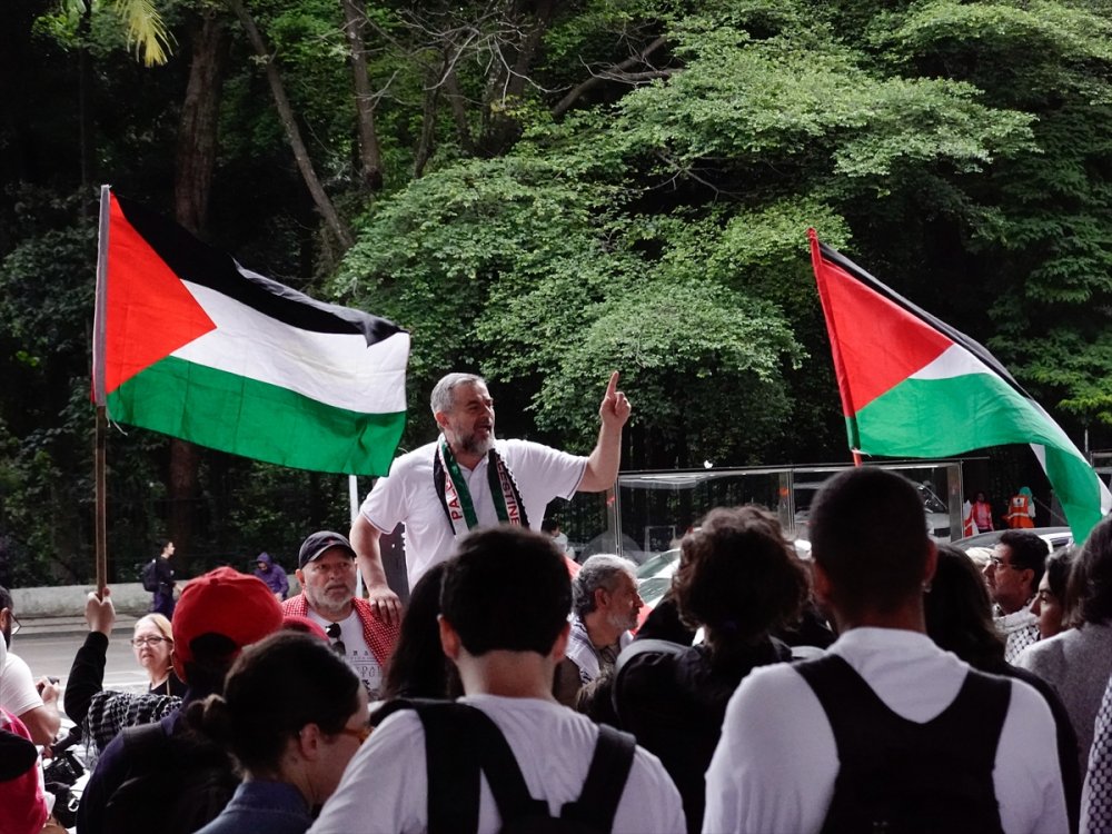 Brezilya'da Filistin'e destek gösterisi yapıldı