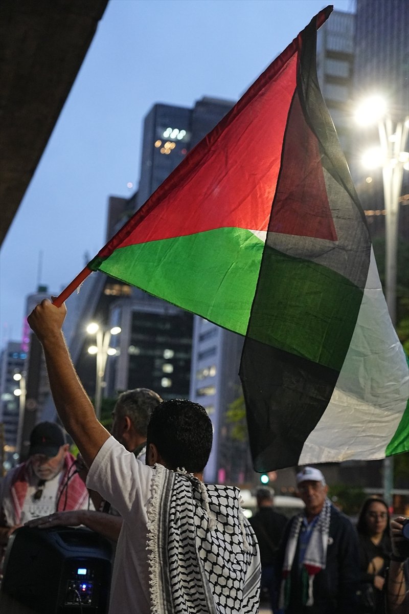 Brezilya'da Filistin'e destek gösterisi yapıldı