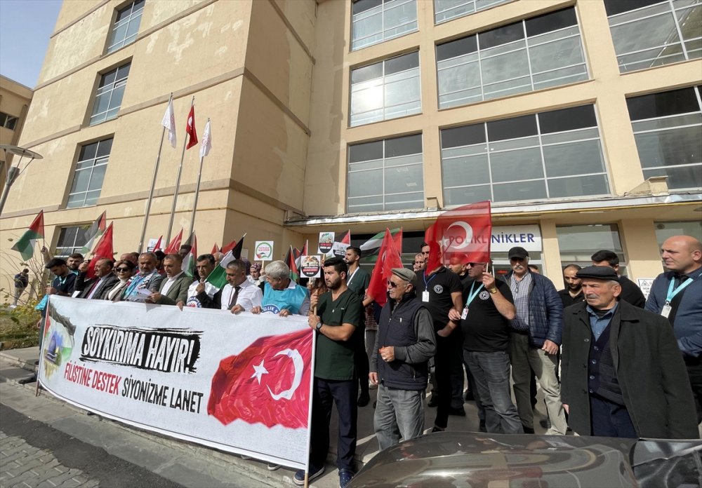 Erzurum, Ardahan ve Kars'ta İsrail'in Gazze'ye yönelik saldırıları protesto edildi