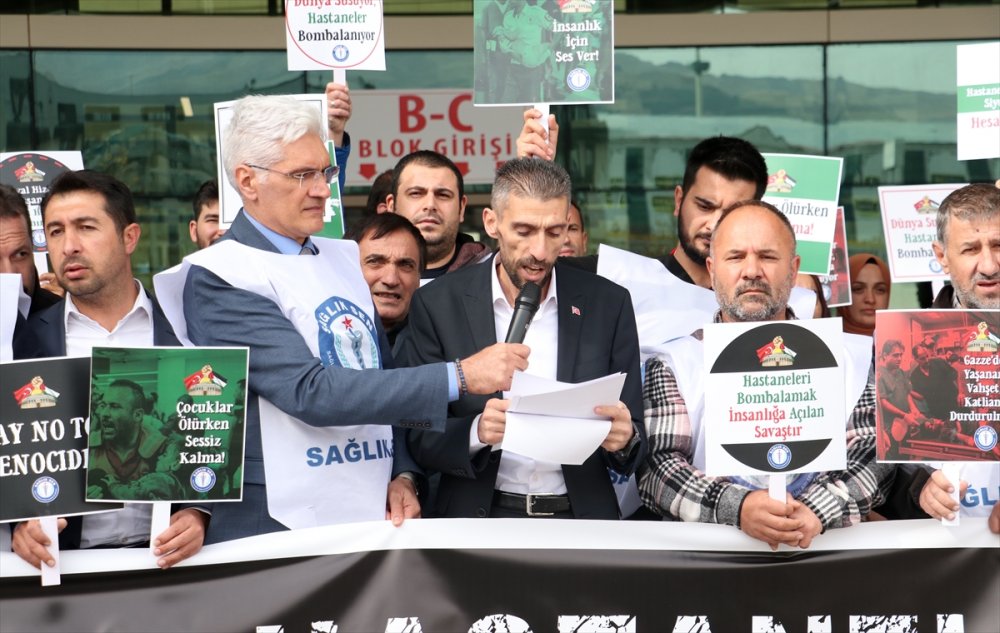 Erzurum, Ardahan ve Kars'ta İsrail'in Gazze'ye yönelik saldırıları protesto edildi
